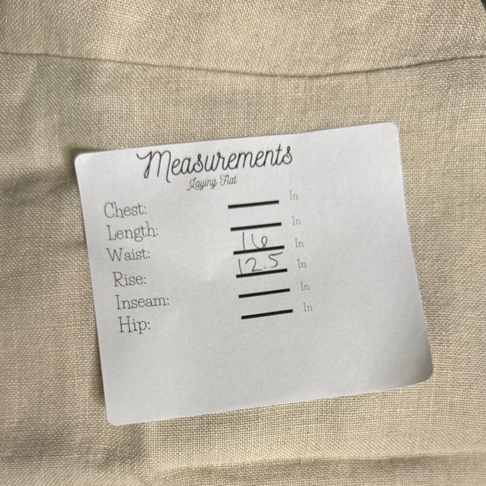 NWT Rumer Avalon Linen High Waist Tie Wrap Mini Skirt Back Zip Up S Natural - Picture 10 of 15